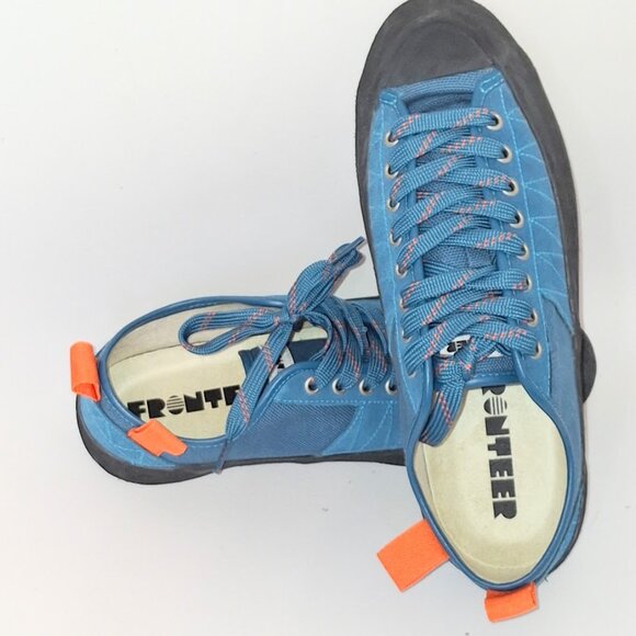 NEW FRONTEER Super Gratton Lo Blue Suede Sneaker, Size 8 Men/ 9.5 Women - Picture 4 of 8